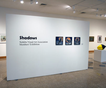 Installation view of "Shadows: Sedalia Visual Art Association Members' Exhibition."