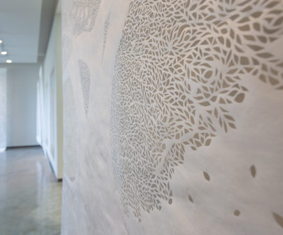 Installation view of "Sarah Nguyen: Winged Eclipse, Momentary Shadows."