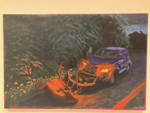 Christine Riutzel, "The Perfect Lie", 2024; Acrylic on canvas; Courtesy of artist.