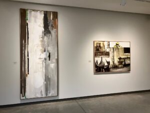 Installation shot of "Bones, Blooms, and Biomes"