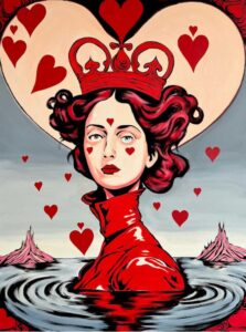 Bryce Holt, "Queen of Hearts", 2024; acrylic on canvas.