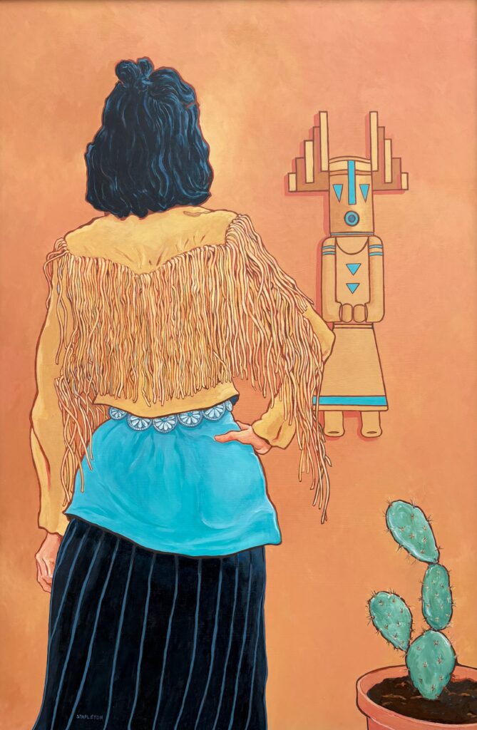 Dan Stapleton, "The Fringe Jacket", 2023; Acrylic on Masonite board; Courtesy of the artist.